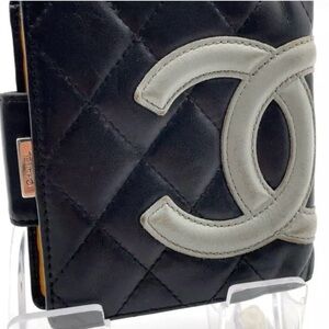 Chanel Quilted Leather Cambon Wallet Black/Yellow